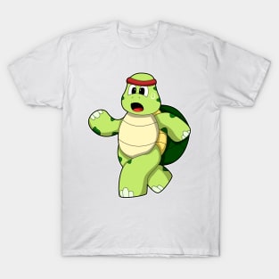 Turtle at Running with Headband T-Shirt